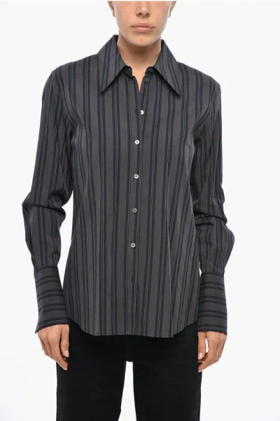 TORY BURCH POPELINE SHIRT WITH BAYADERE MOTIF