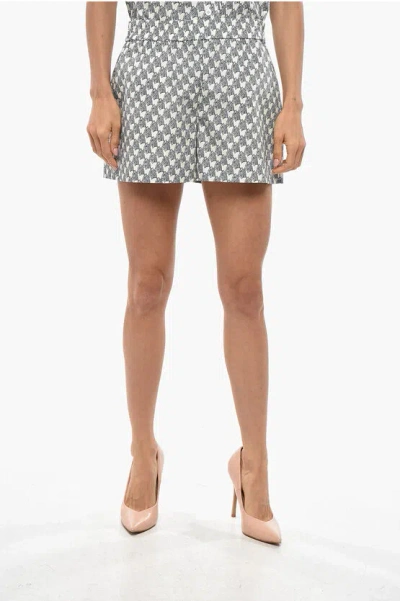 Tory Burch Popeline Zebra Shorts With Elastic Waistband In Multi