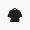 Tory Burch Poplin Camp Shirt In Black