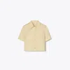 Tory Burch Poplin Camp Shirt In Soapstone