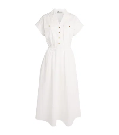 Tory Burch Poplin Midi Shirt Dress In White