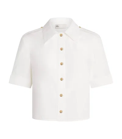 Tory Burch Poplin Short-sleeve Shirt In White