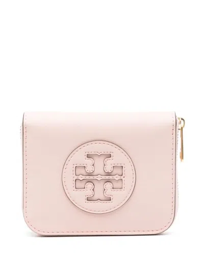 Tory Burch Portafoglio Ella Piccolo In Materiale Bio Con Zip In Pink
