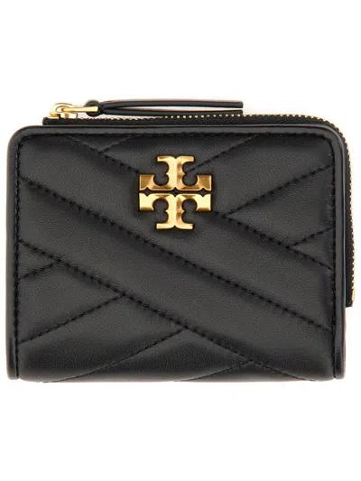 Tory Burch Kira Chevron Quilted Leather Bifold Wallet In Black