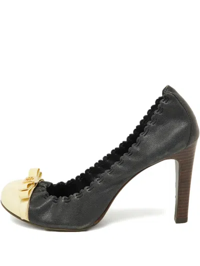 Pre-owned Tory Burch  100mm Leather Bow Pumps