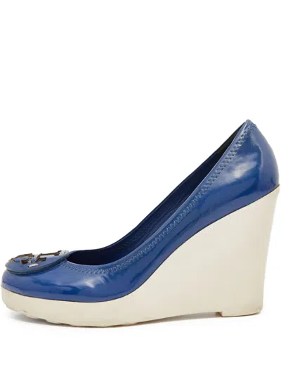 Pre-owned Tory Burch  105mm Wedge Patent-leather Pumps
