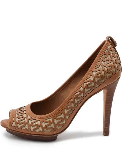 Pre-owned Tory Burch  110mm Regan Peep-toe Pumps