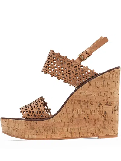 Pre-owned Tory Burch  135mm Daisy Wedged Sandals
