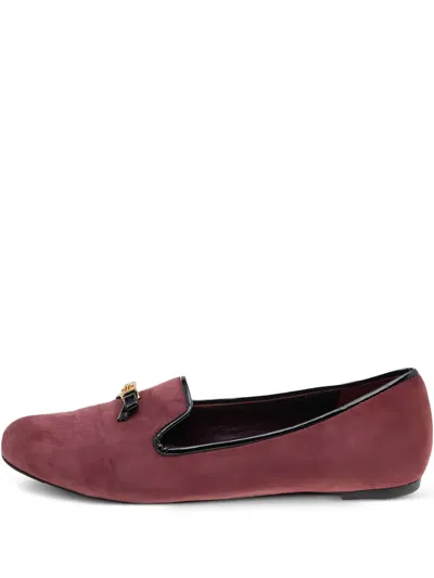Pre-owned Tory Burch  Bow-detailing Suede Loafers