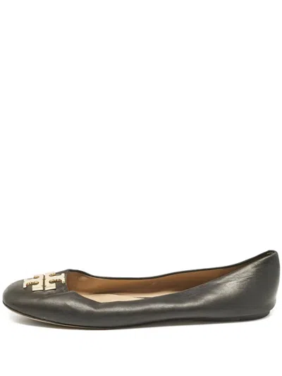 Pre-owned Tory Burch  Lowell Logo-plaque Ballet Flats