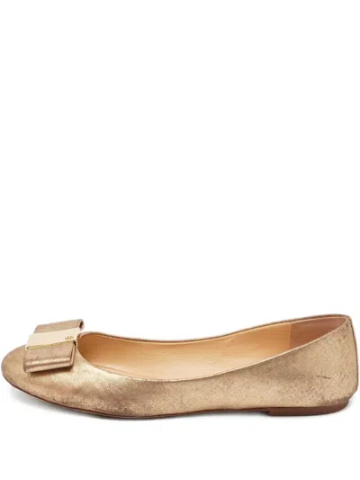 Pre-owned Tory Burch  Metallic-finish Ballet Flats