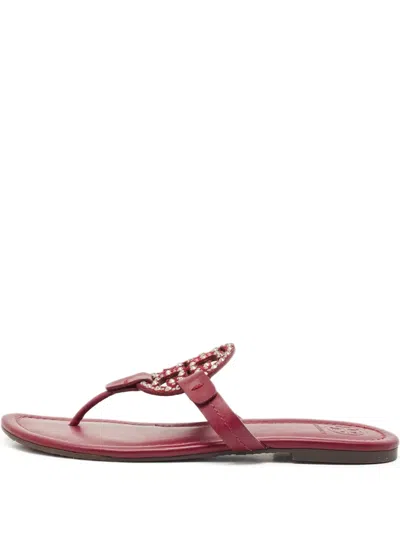Pre-owned Tory Burch  Miller Embellished Thong Sandals