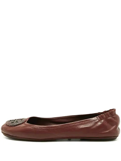 Pre-owned Tory Burch  Minnie Leather Ballet Flats
