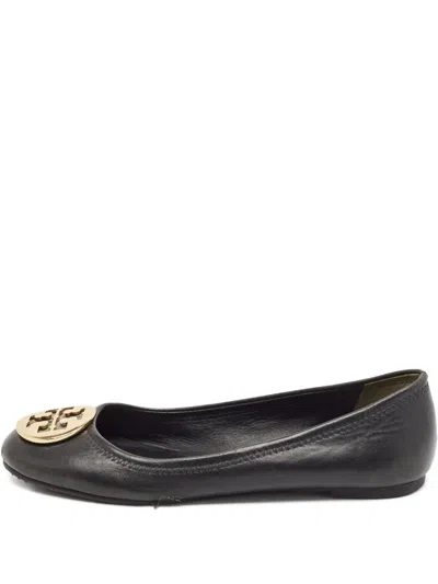 Pre-owned Tory Burch  Minnie Logo-plaque Ballet Flats