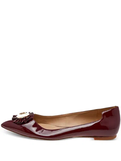 Pre-owned Tory Burch  Patent-finish Ballet Flats