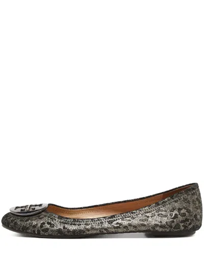 Pre-owned Tory Burch  Reva Leopard-print Embellished Ballet Flats