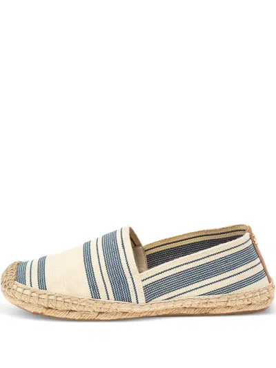 Pre-owned Tory Burch  Striped Slip-on Flat Espadrilles