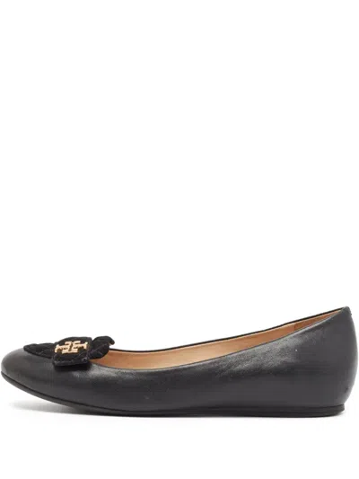Pre-owned Tory Burch  Tb-plaque Ballet Flats