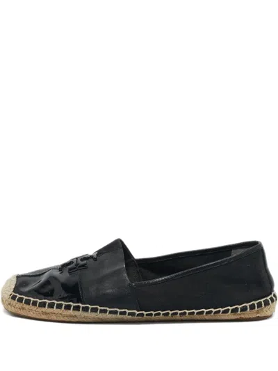 Pre-owned Tory Burch  Leather Espadrilles In Black