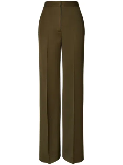Tory Burch Pressed-crease Tailored Trousers In Green