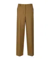 Tory Burch Pressed-crease Wool-blend Tailored Trousers In Brown
