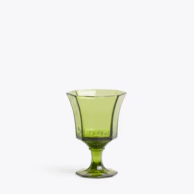 Tory Burch Pressed-glass Water Glass, Set Of 4 In Green