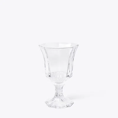 Tory Burch Pressed-glass Wine Glass, Set Of 4 In Transparent