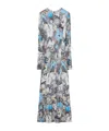 Tory Burch Long Floral Print Dress Multicolor In Gray