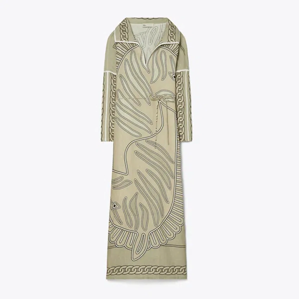 ワンピース Tory Burch Tunic With Print Tory Burch Print Linen Tunic In Khaki Zebra Scarf | ModeSens