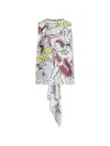 Tory Burch Printed Silk Cape Top In Multi