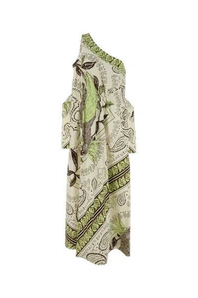 Tory Burch Floral Asymmetrical One-shoulder Mini Dress In Multi