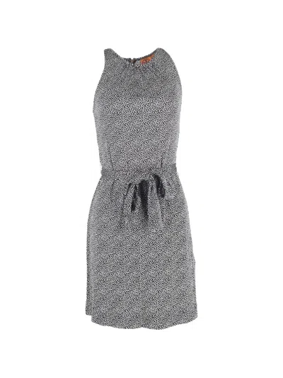 Pre-owned Tory Burch Printed Belted Mini Dress In Black