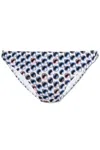 Tory Burch Printed Pearls Bikini Bottom In Blue
