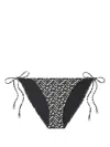 Tory Burch Printed String Bikini Bottom In Black