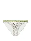 Tory Burch Printed Bikini Bottoms In Green