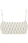 Tory Burch Printed Bikini Top In Neutro