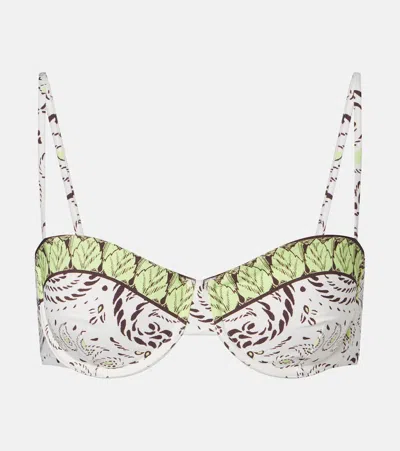 Tory Burch Printed Bikini Top In Multi