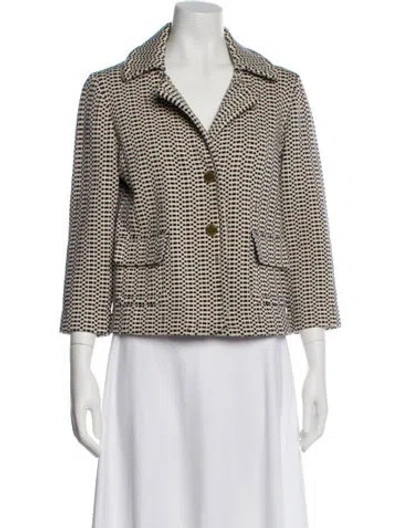 Pre-owned Tory Burch Printed Blazer In Black