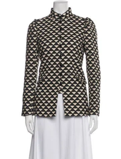 Pre-owned Tory Burch Printed Blazer In Green