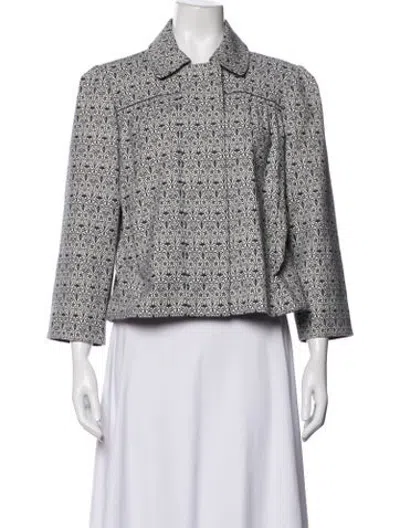 Pre-owned Tory Burch Printed Blazer W/ Tags In Blue