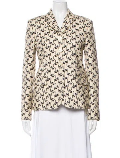 Pre-owned Tory Burch Printed Blazer W/ Tags In White