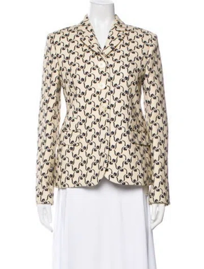 Pre-owned Tory Burch Printed Blazer W/ Tags In White