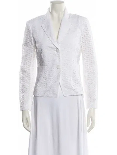 Pre-owned Tory Burch Printed Blazer In White