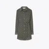Tory Burch Graphic Print Tunic Belted Waist In Black Prismatic T Monogram Small