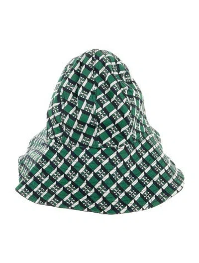 Pre-owned Tory Burch Printed Bucket Hat W/tags In Green