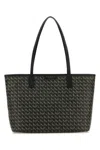 Tory Burch Patterned Canvas Shopping Bag In Black