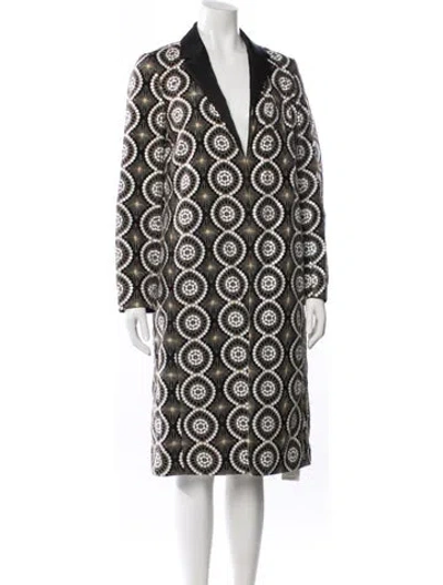 Pre-owned Tory Burch Printed Coat In Black