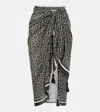 Tory Burch Printed Silk Sarong In Black