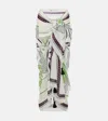 TORY BURCH PRINTED COTTON AND SILK BEACH COVER-UP