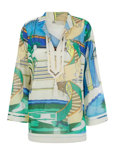 Tory Burch Printed Cotton Dress In Multi